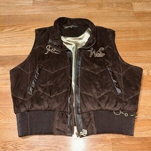 ROCAWEAR Sz XXL VEST BROWN & LOGO EMBROIDERED